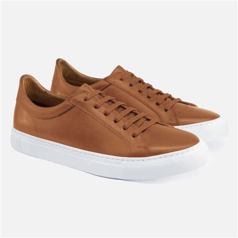 tan leather sneakers for women.